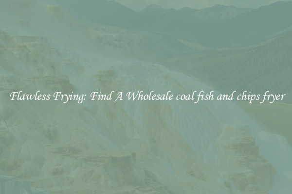 Flawless Frying: Find A Wholesale coal fish and chips fryer