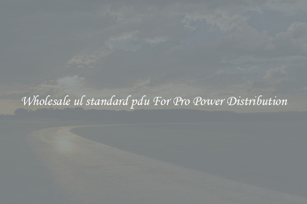 Wholesale ul standard pdu For Pro Power Distribution