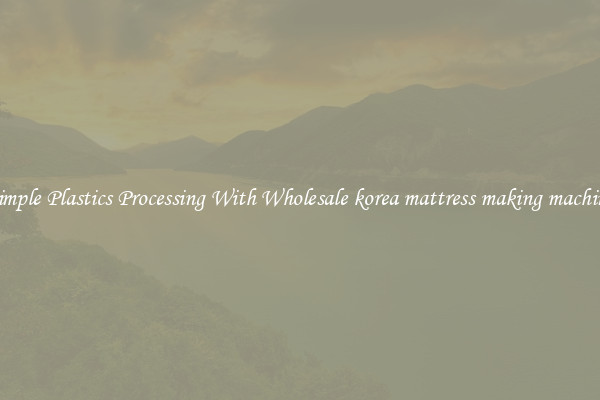 Simple Plastics Processing With Wholesale korea mattress making machine