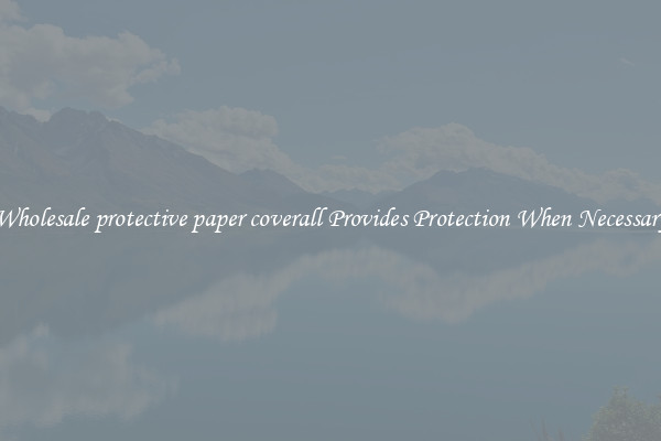 Wholesale protective paper coverall Provides Protection When Necessary